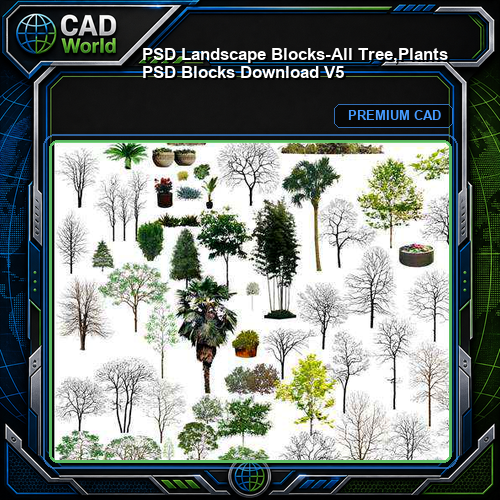 ★【 PSD Landscape Blocks-All Tree,Plants PSD Blocks Download V5】