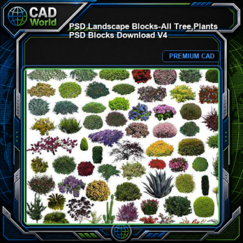 ★【 PSD Landscape Blocks-All Tree,Plants PSD Blocks Download V4】