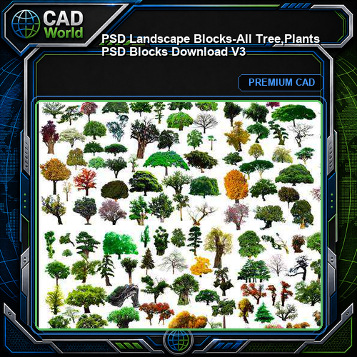 ★【 PSD Landscape Blocks-All Tree,Plants PSD Blocks Download V3】