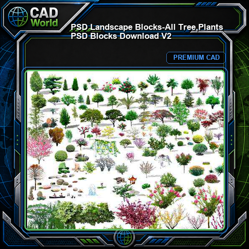 ★【 PSD Landscape Blocks-All Tree,Plants PSD Blocks Download V2】