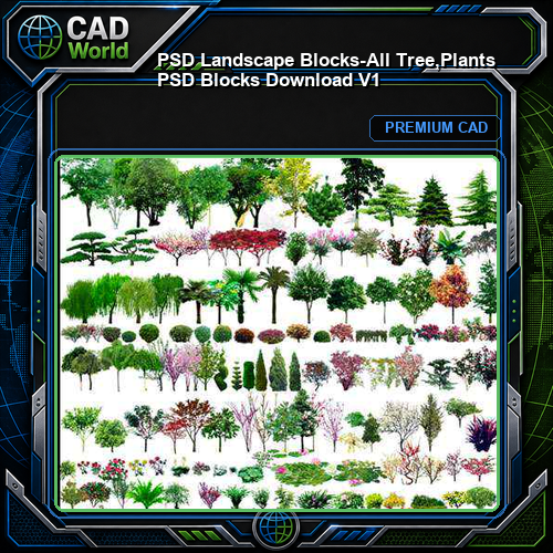 ★【 PSD Landscape Blocks-All Tree,Plants PSD Blocks Download V1】