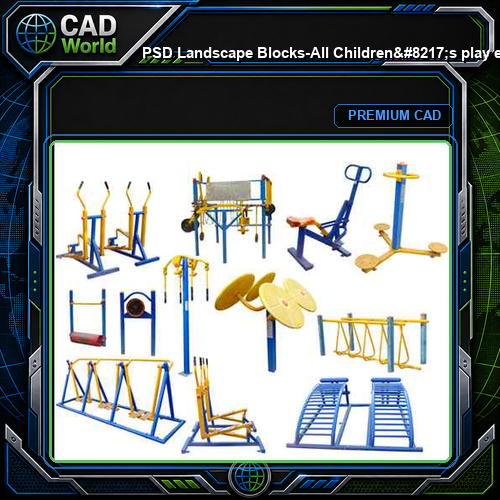 ★【 PSD Landscape Blocks-All Children's play equipment PSD Blocks Download V2】Children's play equipment