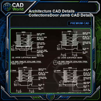 【Architecture CAD Details Collections】Door Jamb CAD Details