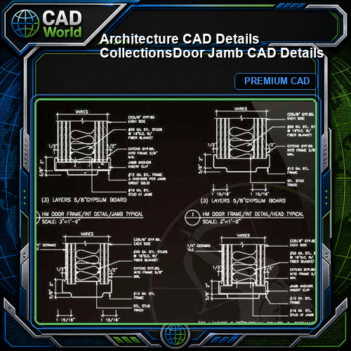 【Architecture CAD Details Collections】Door Jamb CAD Details