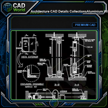 【Architecture CAD Details Collections】Aluminium Window CAD Detail Collection