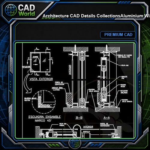 【Architecture CAD Details Collections】Aluminium Window CAD Detail Collection