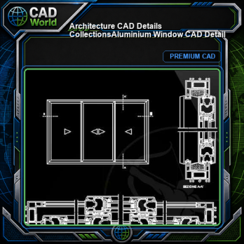 【Architecture CAD Details Collections】Aluminium Window CAD Detail