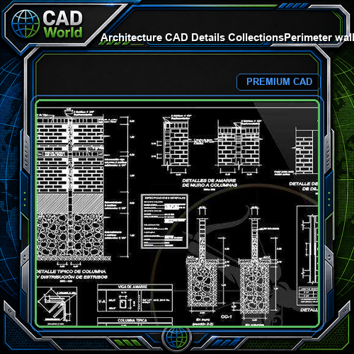 【Architecture CAD Details Collections】Perimeter wall section design drawing