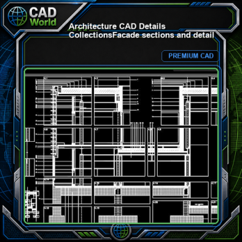 【Architecture CAD Details Collections】Facade sections and detail