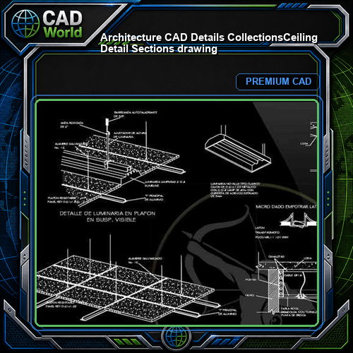【Architecture CAD Details Collections】Ceiling Detail Sections drawing