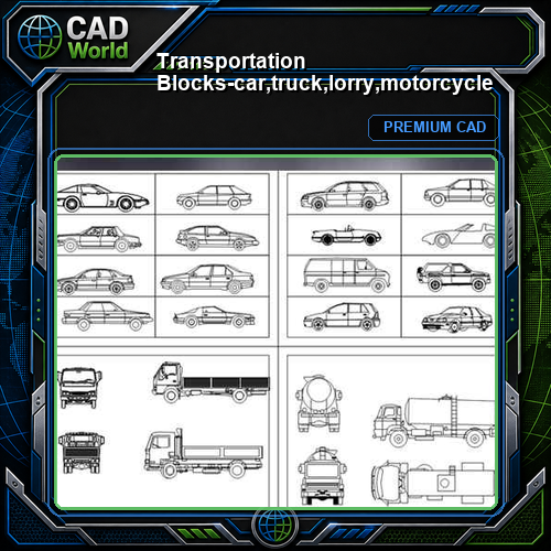 Transportation Blocks-car,truck,lorry,motorcycle