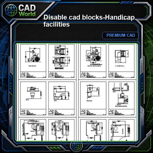 Disable cad blocks-Handicap facilities