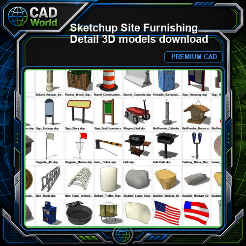 Sketchup Site Furnishing Detail 3D models download
