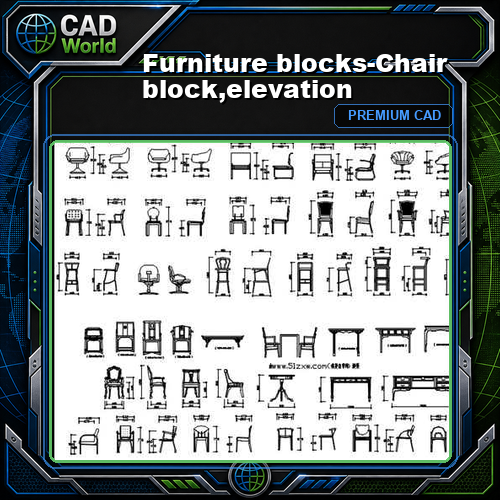 Furniture blocks-Chair block,elevation