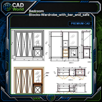 Bedroom Blocks-Wardrobe_with_bar_and_safe