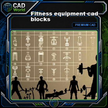 Fitness equipment cad blocks