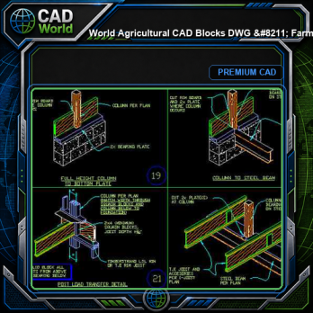 World Agricultural CAD Blocks DWG - Farm Building Silo Barn Layout | Free Download