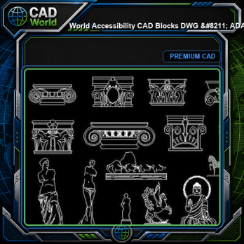 World Accessibility CAD Blocks DWG - ADA Part M ISO 21542 Compliant | Free Download