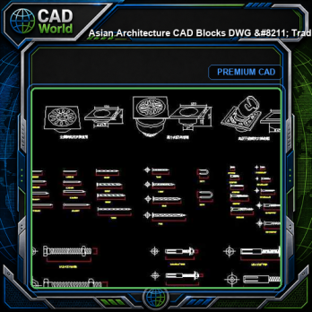 Asian Architecture CAD Blocks DWG - Traditional Japanese Chinese Korean Elements | Free Download
