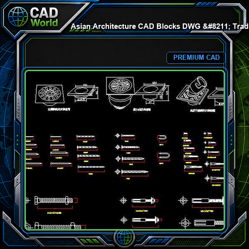 Asian Architecture CAD Blocks DWG - Traditional Japanese Chinese Korean Elements | Free Download