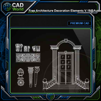 ★【 Free Architecture Decoration Elements V.18】@Autocad Decoration Blocks,Drawings,CAD Details,Elevation