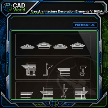 ★【 Free Architecture Decoration Elements V.16】@Autocad Decoration Blocks,Drawings,CAD Details,Elevation