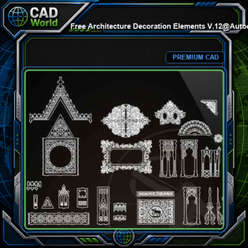 ★【 Free Architecture Decoration Elements V.12】@Autocad Decoration Blocks,Drawings,CAD Details,Elevation