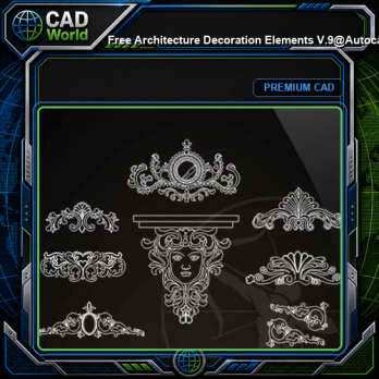 ★【 Free Architecture Decoration Elements V.9】@Autocad Decoration Blocks,Drawings,CAD Details,Elevation