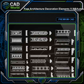 ★【 Free Architecture Decoration Elements V.8】@Autocad Decoration Blocks,Drawings,CAD Details,Elevation