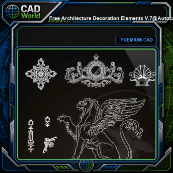 ★【 Free Architecture Decoration Elements V.7】@Autocad Decoration Blocks,Drawings,CAD Details,Elevation