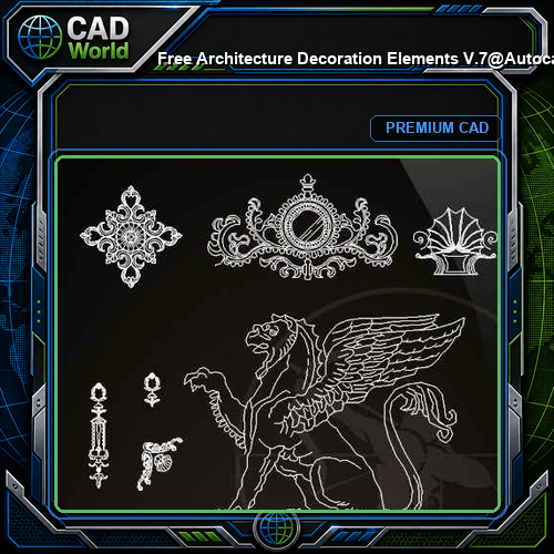 ★【 Free Architecture Decoration Elements V.7】@Autocad Decoration Blocks,Drawings,CAD Details,Elevation