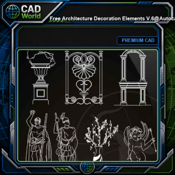 ★【 Free Architecture Decoration Elements V.6】@Autocad Decoration Blocks,Drawings,CAD Details,Elevation