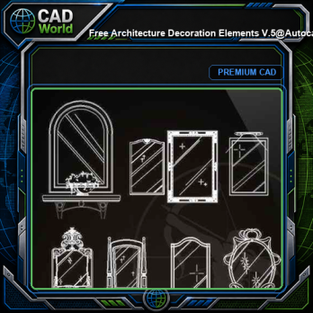 ★【 Free Architecture Decoration Elements V.5】@Autocad Decoration Blocks,Drawings,CAD Details,Elevation