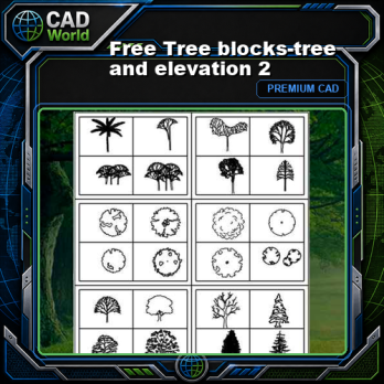 Free Tree blocks-tree and elevation 2